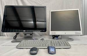 lot 118 image: HP Monitor VS17e HP Monitor 20555SH249 Keyboard and 2 wireless mouse