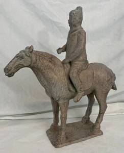 lot 9 image: Chinese Tang Dynasty Horse and Rider (Replica)