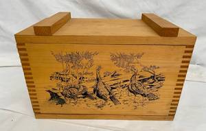 lot 27 image: Evans Sports Wooden Accessory Box with wildlife Series Turkey Print