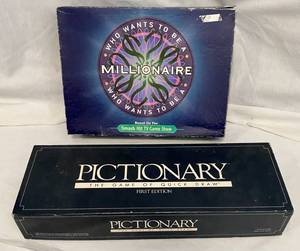 lot 37 image: Who Wants to be a Millionaire and Pictionary (first edition) Board Games