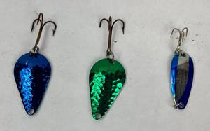 lot 68 image: 2 Stee-Lee Spoon Lures and 1 Mister Twister Lure