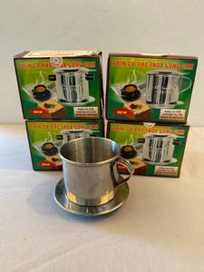 lot 149 image: 4 Stainless Steel Direct - flowing Coffee Cup Coffee Filter