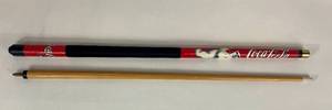 lot 129 image: Vintage RARE 1999 Coca-Cola 2 pc wood Pool cue