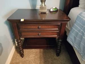 lot 81 image: Pair of end tables with hidden jewelry drawers -different location and pick up date - Arlington