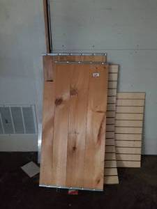 lot 64 image: Wood shelfs and slat board