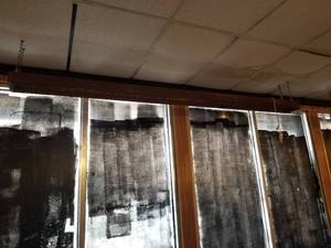 lot 142 image: Hanging wooden light fixtures
