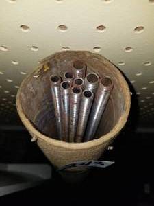 lot 243 image: Threaded metal tubing