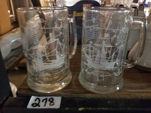 lot 278 image: Glass mugs