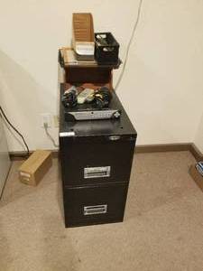 lot 462 image: File cabinet with contents on top