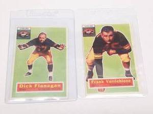 lot 188 image: Richard Flanagan and Frank Varrichione Topps Football cards