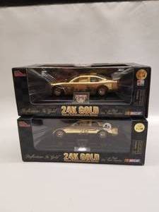 lot 91 image: 24k gold plated Racing champions diecast race cars #94 and #29 124