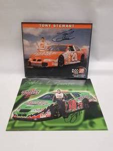 lot 100 image: Tony Stewart #20 and Barry Labonte #18 autographed photos - Authenticity unknown
