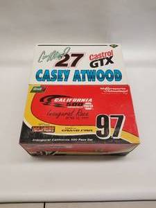 lot 143 image: Casey Attwood #27 and California 500 Inaugural race Revell diecast tracecars 124