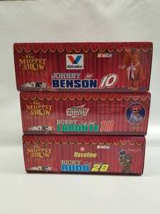 lot 189 image: Muppets - Benson #10,  Labonte #18, and Rudd #28 Action diecast racecars 124