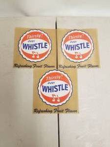 lot 159 image: Just Whistle cola- soda stickers - lot of 3