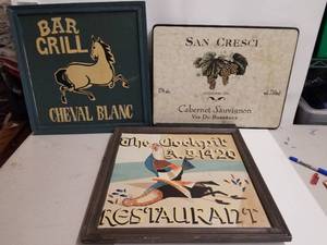 lot 262 image: Bar, Kitchen, game room themed art work