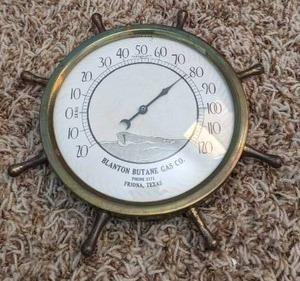 lot 18 image: Fahrenheit Thermometer Blanton Butane Gas CO. Friona, Texas.
