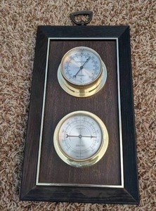 lot 24 image: Antique Thermometer and Humidity Gauge. Springfield, made in U.S.A