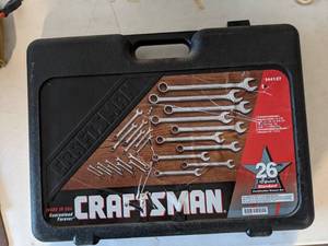 lot 46 image: Craftsman 26 pieces 12 point standard Combination Wrench Set.