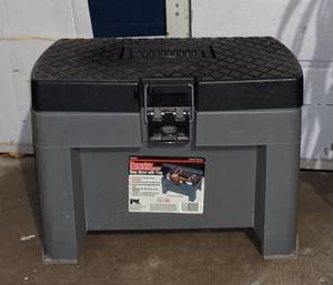 lot 58 image: Popular Mechanics Step Stool with Inside Tool Tray.
