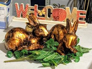lot 95 image: 2 Ceramic Rabbits and other miscellaneous.