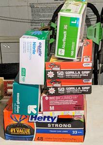 lot 96 image: Various Disposables Gloves and other stuff.