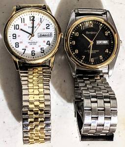 lot 106 image: Armitron and Timex Mens Watches. Need Batteries