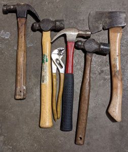 lot 126 image: Hammers, Hand Ax, and Pliers all for one money