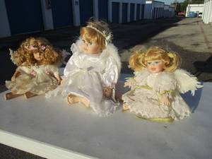 lot 20 image: LOT Of 3- Porcelain Head, Hands, Legs and Feet  Angle Dolls, 1-Marked-Babys Dream, 1-Emerald Vinyl Originals-Limited Edition
