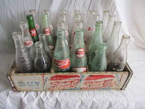 lot 39 image: 24-MIXED Soda Bottles With Wooden Buy Pepsi Cola Case
