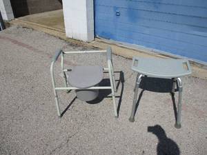 lot 59 image: Adjustable Height Shower chair and complete LUMEX potty chair