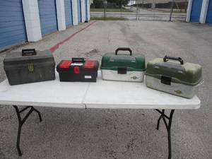 lot 64 image: 2-Flambeau Tackle Boxes and 2-Tool Boxes