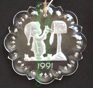 lot 51 image: Signed lead crystal Christmas ornament