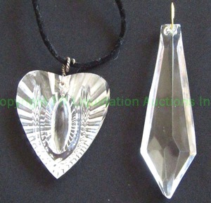 lot 52 image: Waterford crystal heart and tear drop pendants