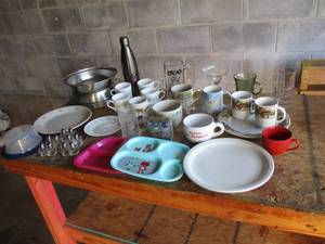 lot 41 image: LOT-Drink Ware, SS Plate Covers, S&P Shakers And Plates