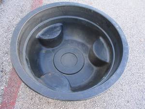 lot 24 image: Black Round High Density Polyethylene Pond Liner  Kiddie Pool, About 39 Rd Across top x 15-Deep