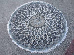 lot 38 image: 60-In. Round Oriental-Persian Tabriz Design Rug.