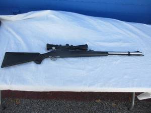 lot 1 image: 50-Calliber-Remington Model 700-ML Black Powder Rifle With Rail  And Nikon-BDC 3-9 x 40 Long Range Hunting Reticle Scope