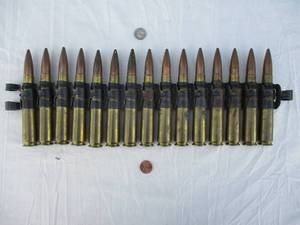 lot 21 image: 15-Rounds of Belt Fed 50-Caliber Ammunition