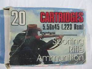 lot 26 image: Box Of 20-Soft Point, Boat Tail, 5.56 x 45 (.223-Rem), 62-Gr. Rifle Ammunition
