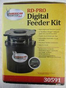 lot 29 image: GSM Outdoors 30591 American Hunter RD-Pro Digital Feeder Kit and Varmint Guard, Fits Most Feeder Containers