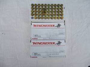lot 59 image: 3-Boxes, 50-Rounds Of Winchester 40-S&W, 165 grain, FMJ Ammunition