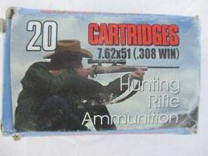 lot 33 image: Box Of 20-Soft Point, Lead Core, 7.62 x 51 ( .308) 140-Gr. Rifle Ammunition