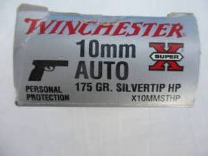 lot 36 image: Box Of 20-10-MM Auto,  Winchester Super-X, 175-Gr. Silvertip HP, X10mmsthp, Ammunition