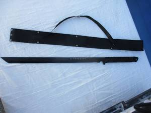 lot 71 image: 27-Long Ninja, Tanto- Full Tang, Fixed Blade Oriental Sword  Machete  Katanta  With Nylon Wrapped Handle And  Sheath
