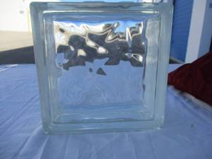 lot 68 image: 24-Vintage-Metro-Dade Wave-Glass Blocks, Made In Germany, About- 8 x 8 x 4-Thick