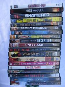 lot 19 image: 19-Mixed DVD Movies, 1-Has 20 Movies on it.