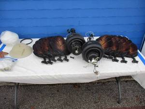 lot 95 image: 2-Hampton Bay 5-Blade Ceiling Fans With Light Kits