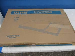 lot 114 image: U-Line #S638, 24 x 36 News Print Paper  Packing Paper, Near Full Box