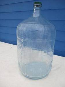lot 128 image: Vintage CRISA Heavy 5-Gallon Glass, Spring Water Bottle With Cap, Mad In Mexico